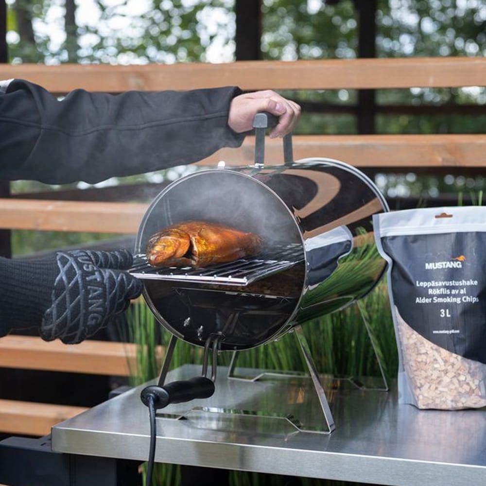 Mustang elektrisk røykovn 1100 W / matrøyker i rustfritt stål / smoker til kjøtt og fisk