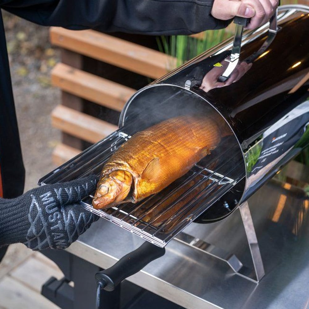 Mustang elektrisk røykovn 1100 W / matrøyker i rustfritt stål / smoker til kjøtt og fisk