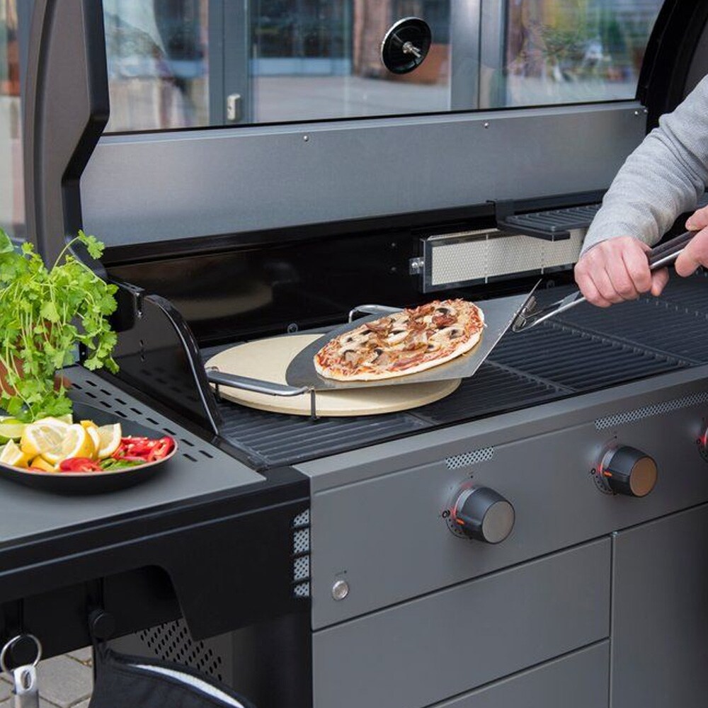Mustang pizzastein Ø35 cm med håndtak / bakestein i kordieritt til Sapphire multigrillsystem