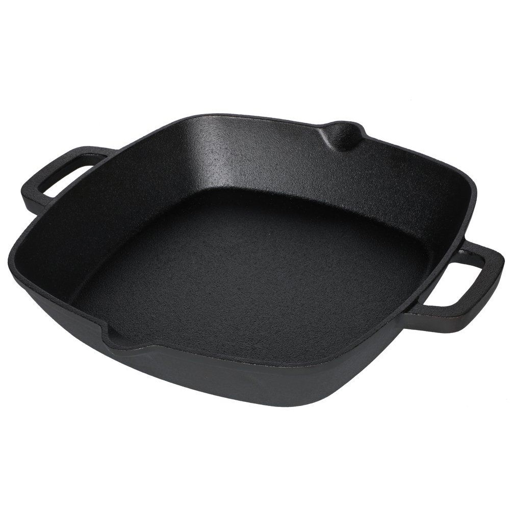 Mustang stekepanne av støpejern 26 x 26 cm / grillpanne av støpejern / firkantet stekepanne
