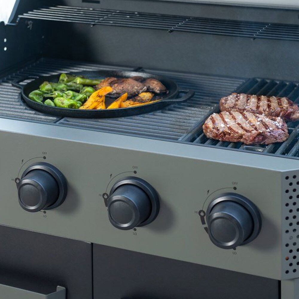 Mustang stekepanne i støpejern 30 cm passer til Gourmet 4+1 / grillpanne i støpejern