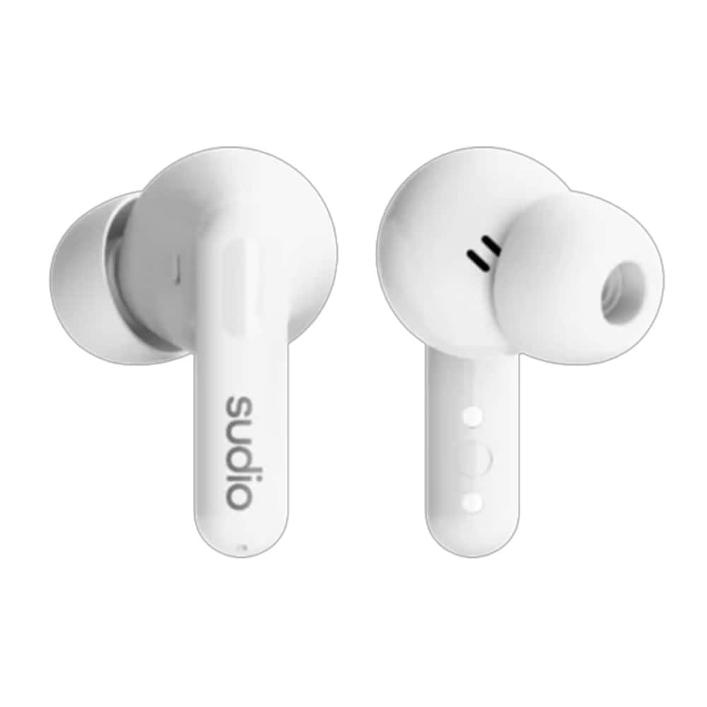 Sudio C8 true wireless in-ear-hodetelefoner / ørepropper med ANC og Bluetooth 5.4 – Hvit