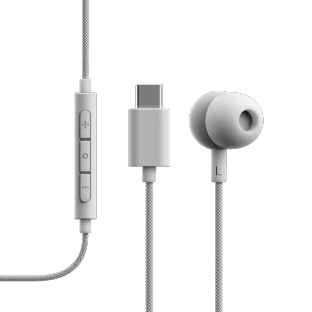 Sudio V3 kablede in-ear-øretelefoner / USB-C-øretelefoner med mikrofon og flettet kabel – Hvit
