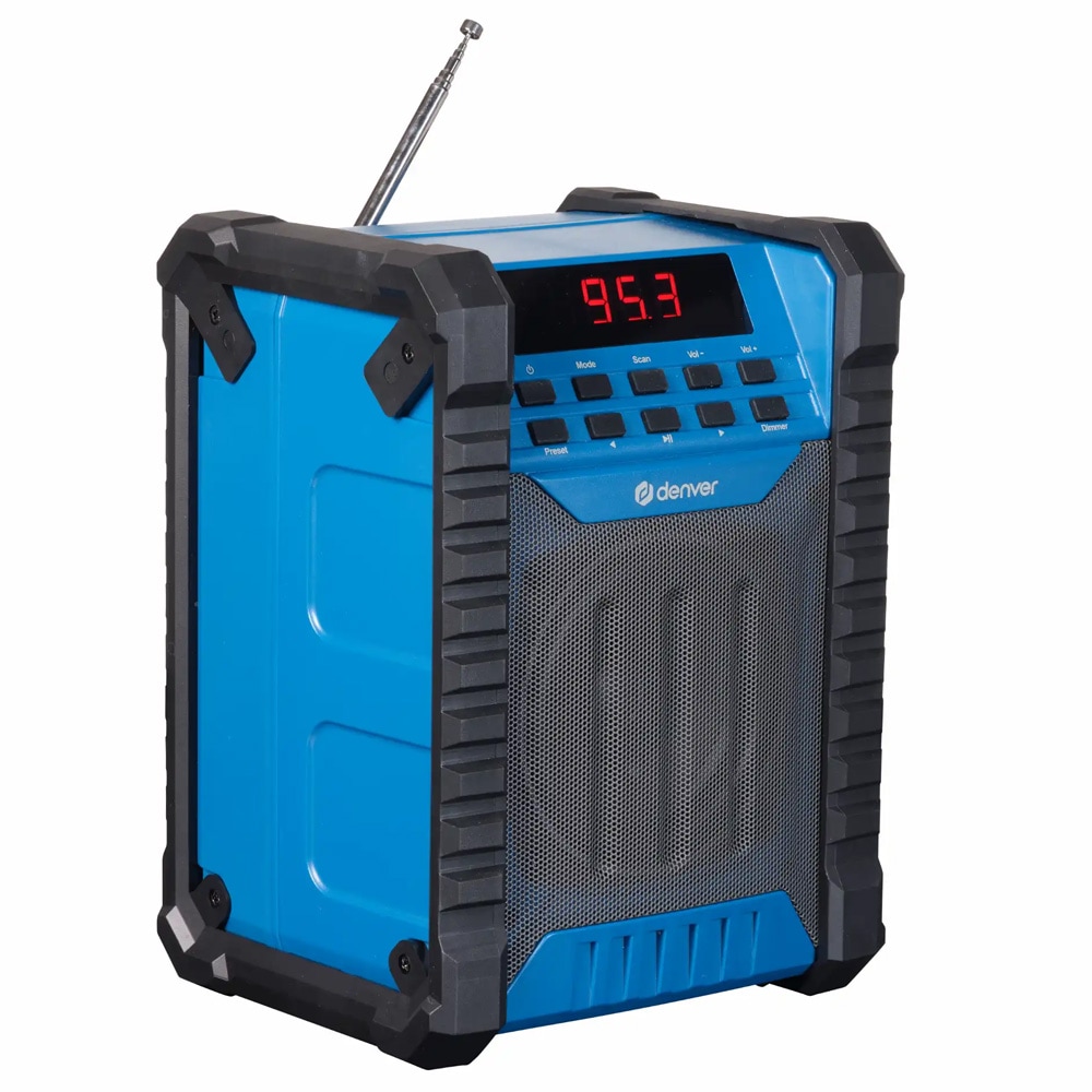 Denver WRB-60 anleggsradio med Bluetooth / byggeradio / oppladbar FM-radio med IP54