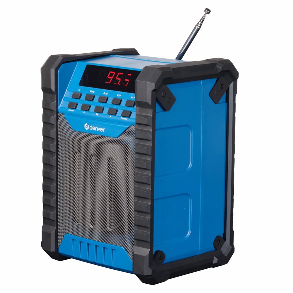 Denver WRB-60 anleggsradio med Bluetooth / byggeradio / oppladbar FM-radio med IP54