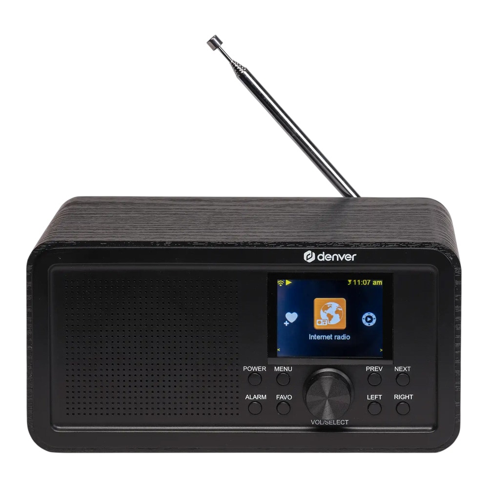 Denver DIR-200 DAB+ radio / internettradio / DAB-radio med WiFi, Bluetooth og FM-radio – Svart