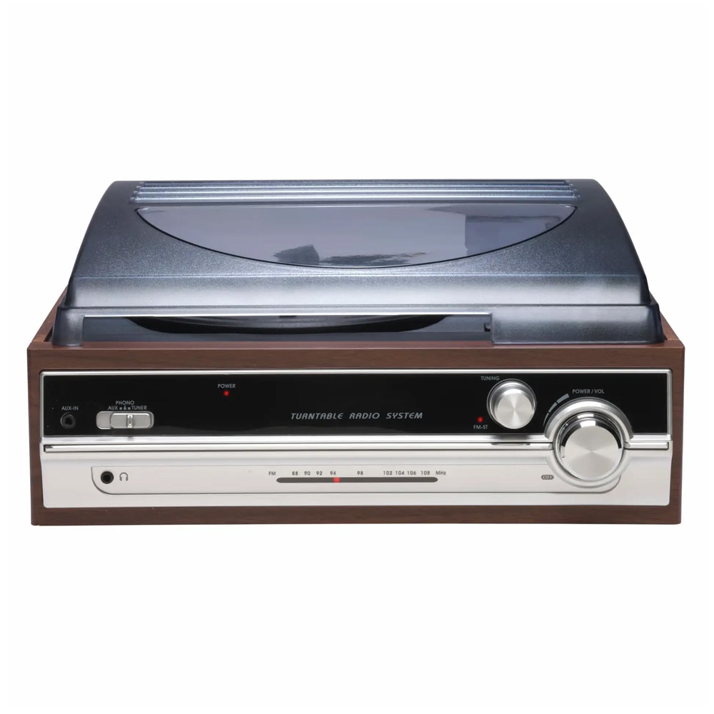 Denver VPR-190MK3 platespiller / LP-spiller med FM-radio / retro vinylspiller med høyttalere