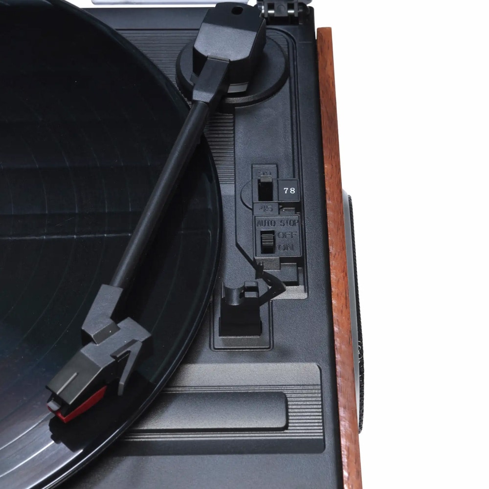 Denver VPR-190MK3 platespiller / LP-spiller med FM-radio / retro vinylspiller med høyttalere