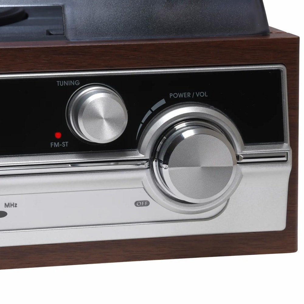 Denver VPR-190MK3 platespiller / LP-spiller med FM-radio / retro vinylspiller med høyttalere