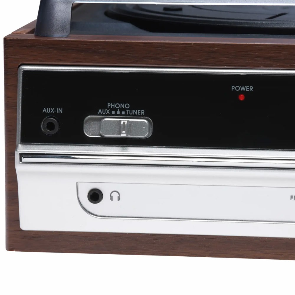 Denver VPR-190MK3 platespiller / LP-spiller med FM-radio / retro vinylspiller med høyttalere