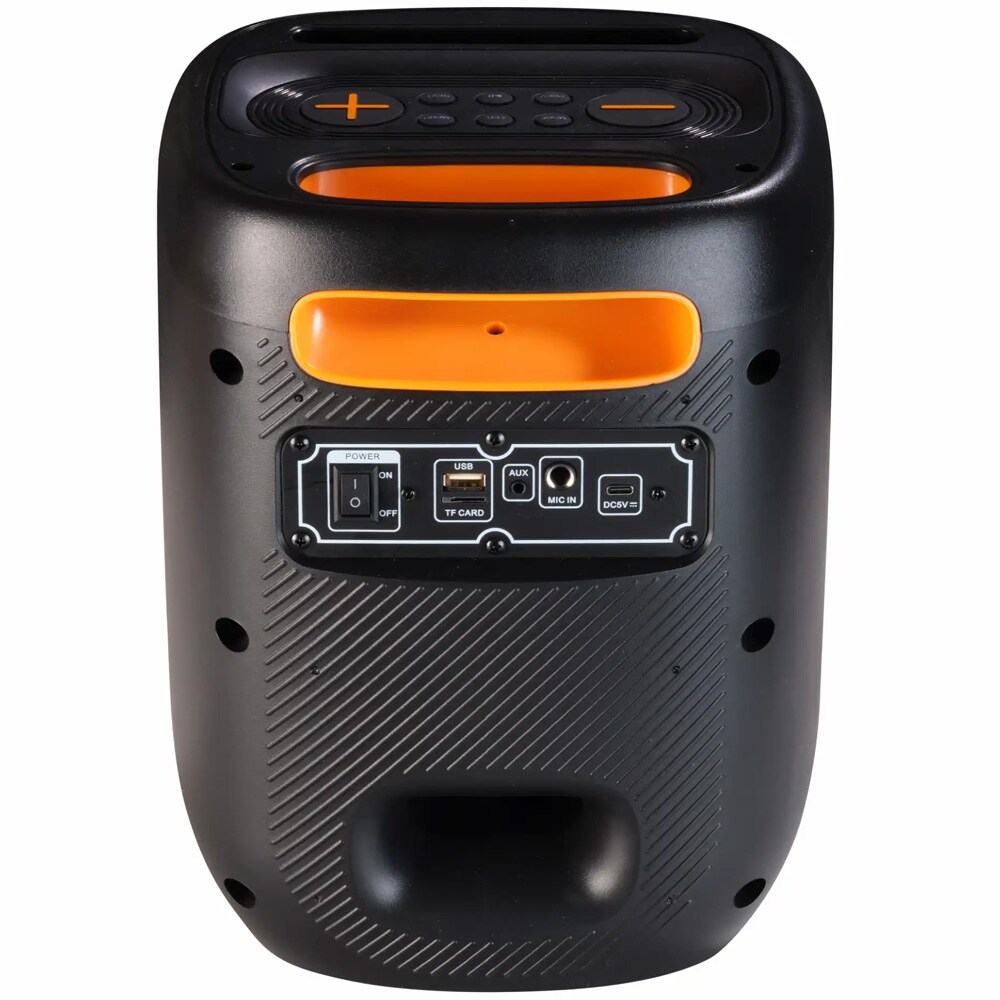 Denver BPS-165 partyhøyttaler / Bluetooth-høyttaler med LED-lys / høyttaler med mikrofoninngang og 20 W RMS