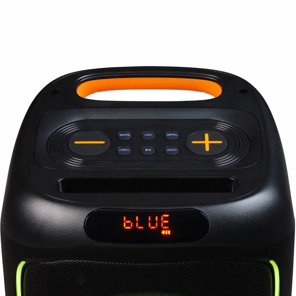 Denver BPS-165 partyhøyttaler / Bluetooth-høyttaler med LED-lys / høyttaler med mikrofoninngang og 20 W RMS