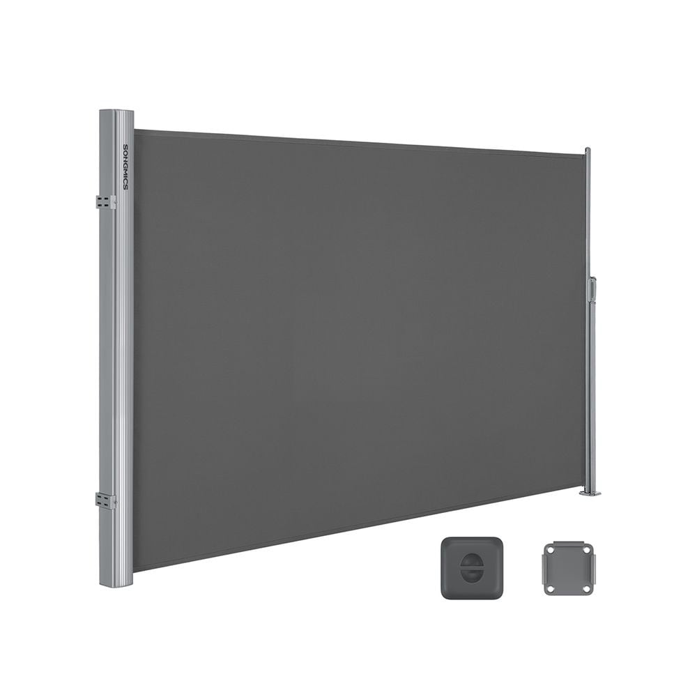 Uttrekkbar sidemarkise 180×300 cm / innsynsskjerm til balkong, terrasse og hage – Grå