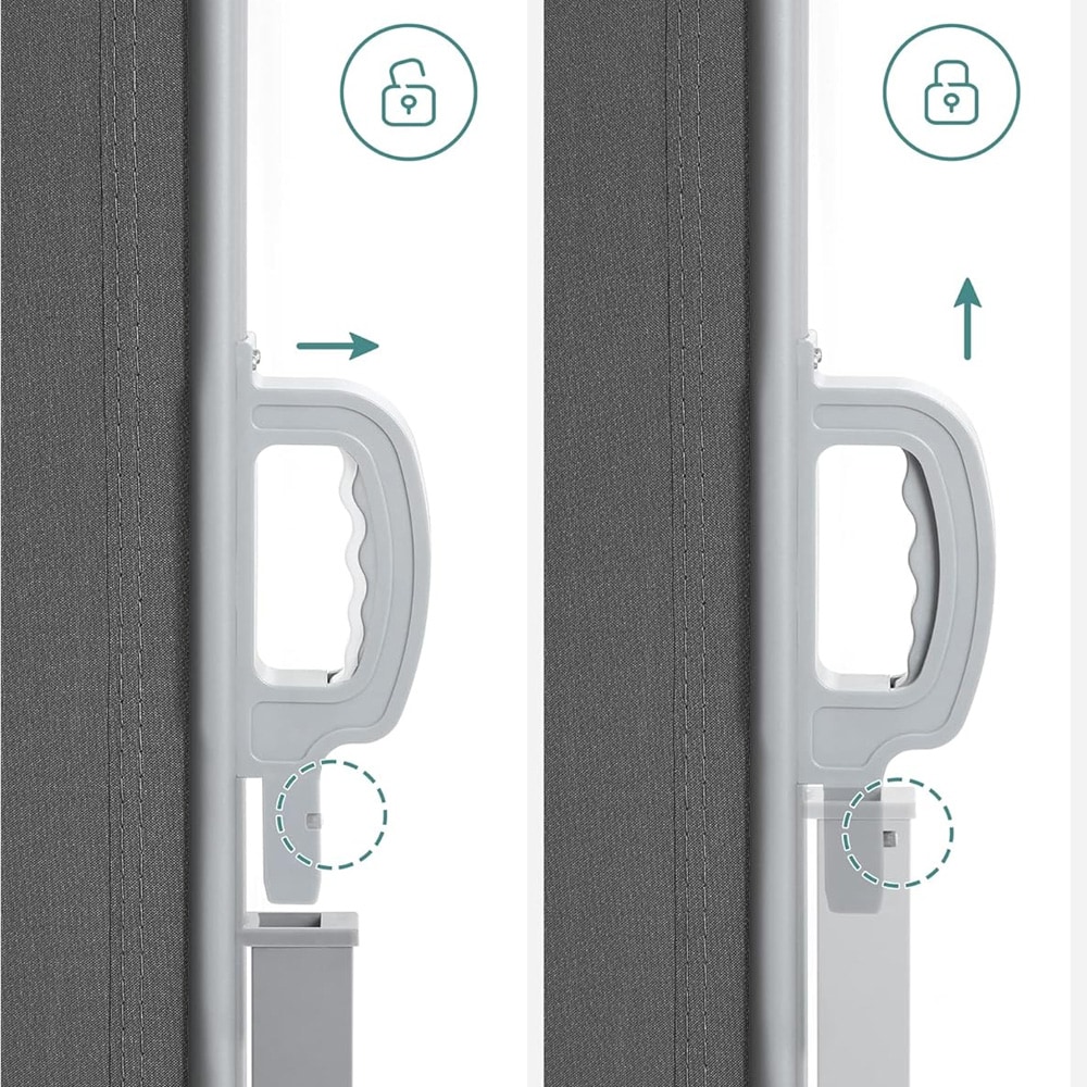 Uttrekkbar sidemarkise 180×300 cm / innsynsskjerm til balkong, terrasse og hage – Grå