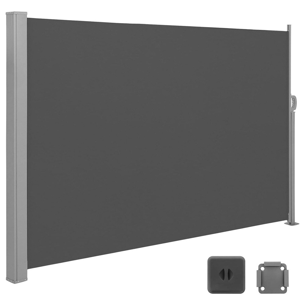 Uttrekkbar sidemarkise 160×350 cm / innsynsskjerm til balkong, terrasse og hage – Grå