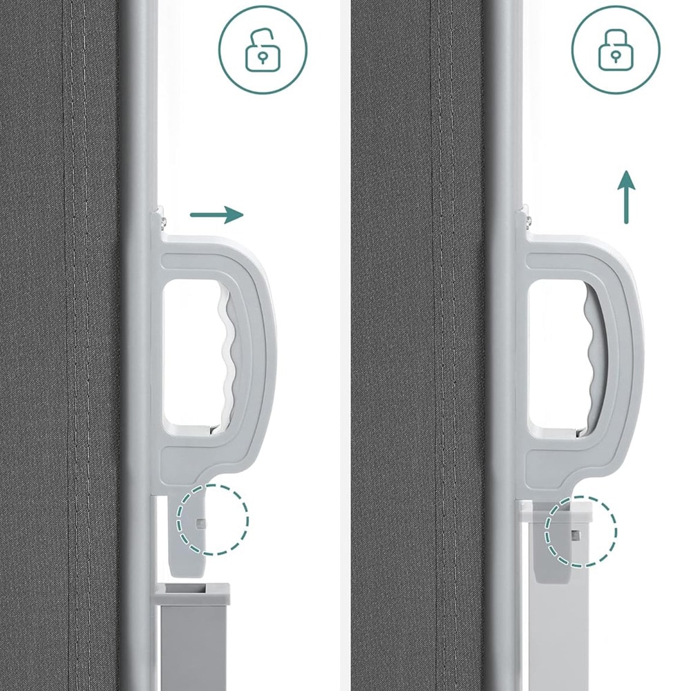 Uttrekkbar sidemarkise 160×350 cm / innsynsskjerm til balkong, terrasse og hage – Grå