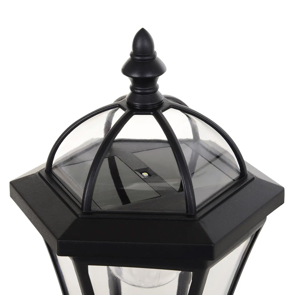 Solcellelykt 129 cm / LED-hagelykt med jordspyd og skumringssensor / 2 stk solcelledrevne lykter