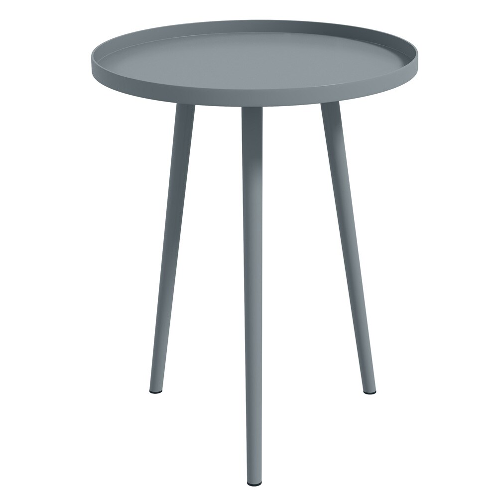 Rundt sidebord Ø40×50 cm / metallbord til balkong, terrasse og hage / hagebord – Grå