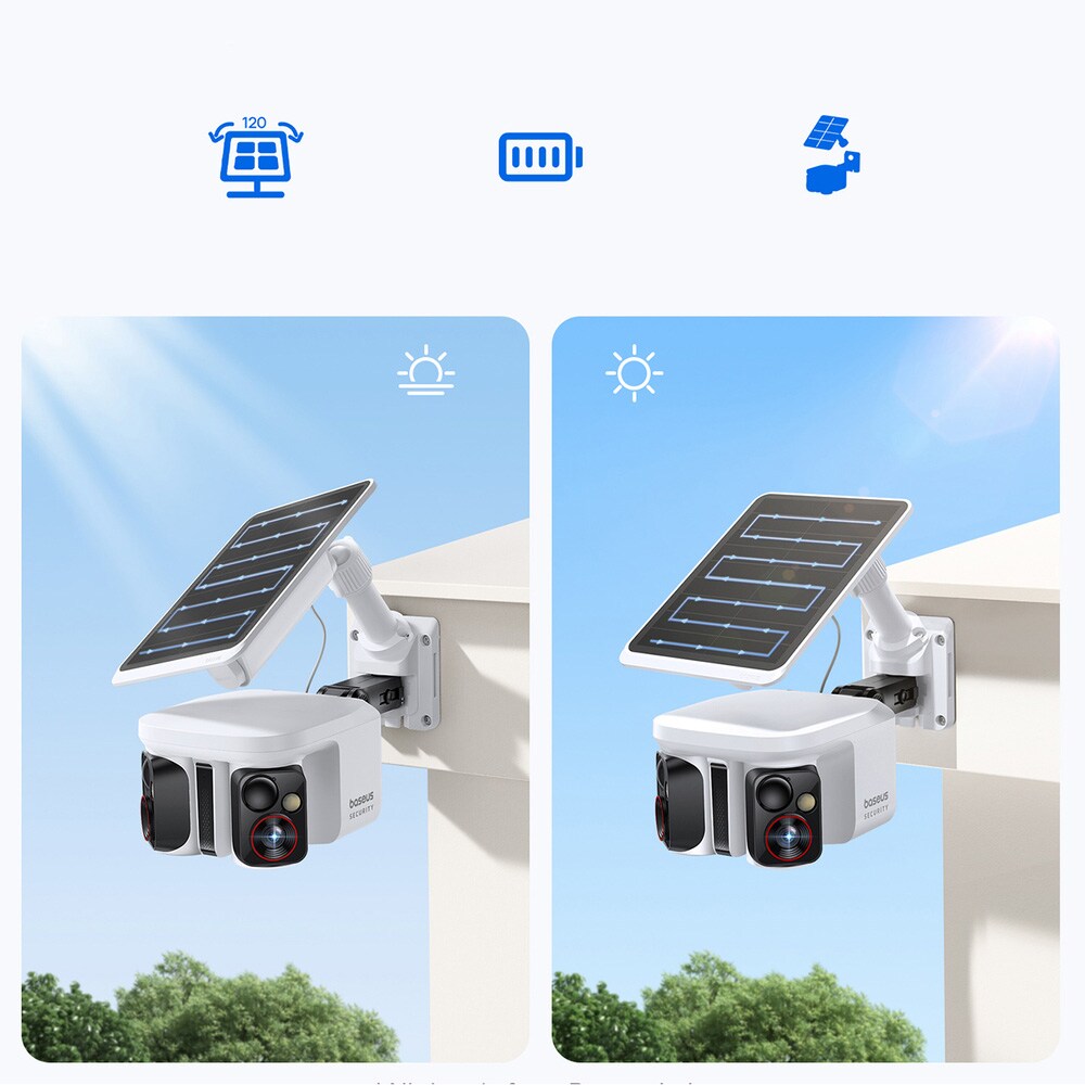 Overvåkingskamera Baseus Security X1 Pro Dual 3K / utendørskamera med solcelle og dobbel linse