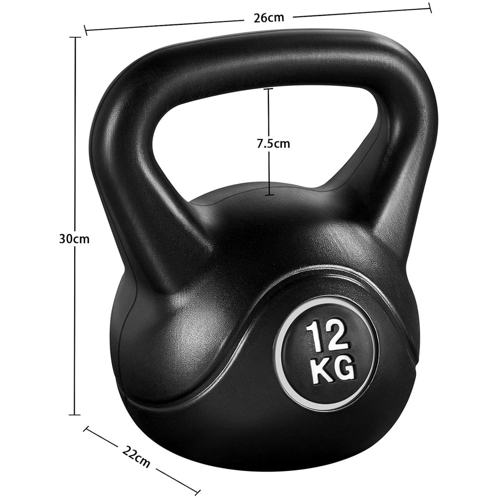 Kettlebell 12 kg / treningsvekt med sklisikkert grep og flat bunn