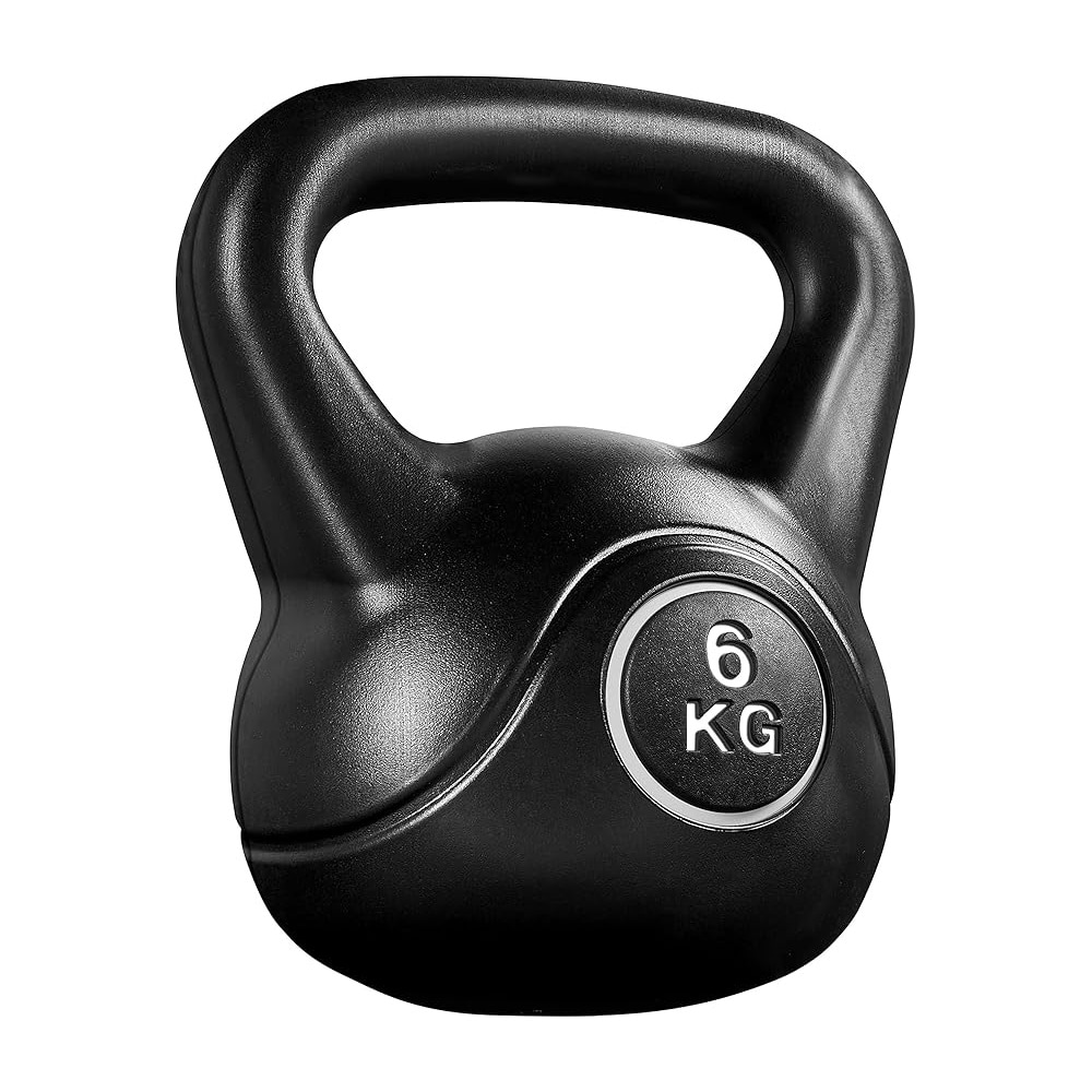 Kettlebell 6 kg / treningsvekt med ergonomisk håndtak og flat bunn