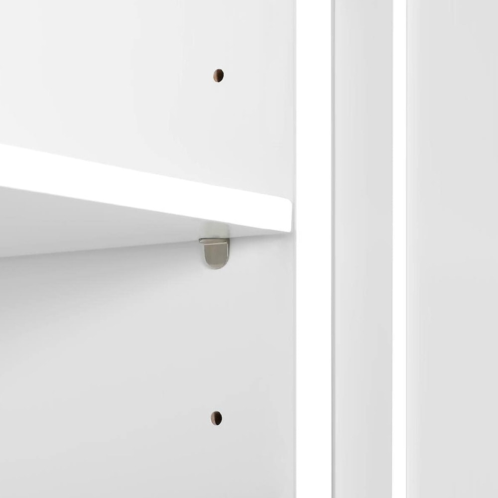 Baderomsskap med 2 dører 59,5×31×59,5 cm / veggskap med justerbar hylle – Hvit