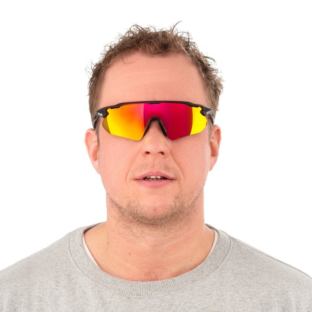 Atom Super Sun sportssolbriller / UV400-solbriller med justerbar nesebro / lette solbriller med etui