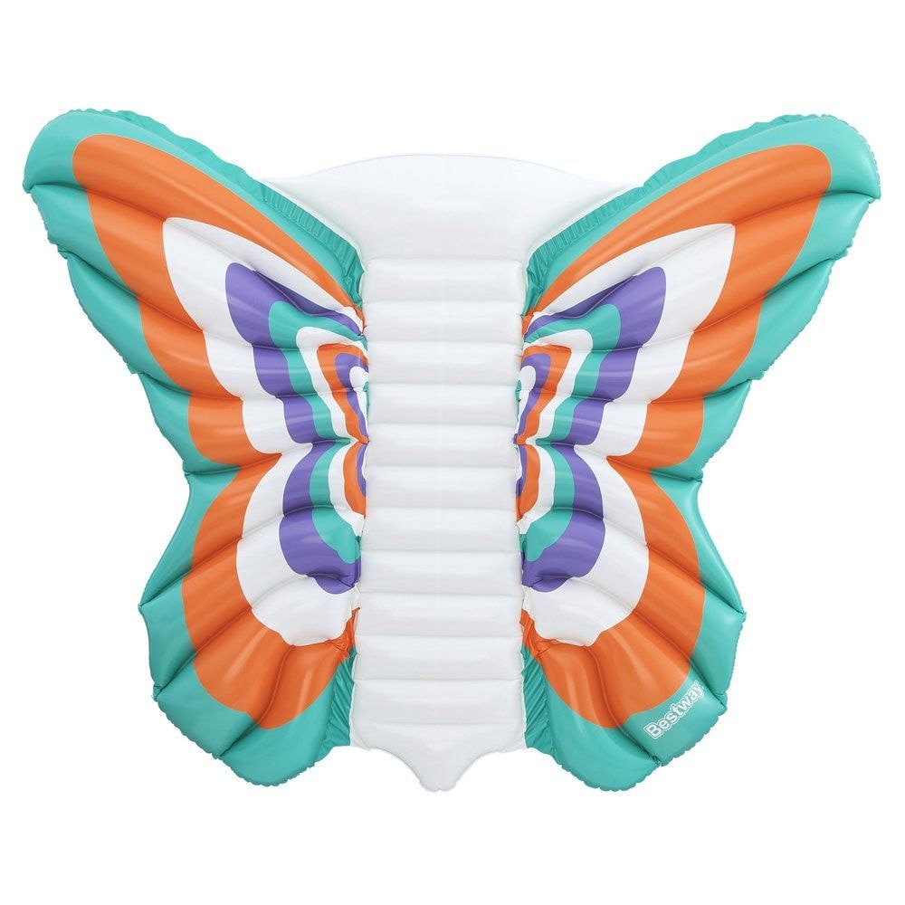 Bestway Boho Butterfly bademadrass 186×146×21 cm / oppblåsbar flytemadrass med sommerfugldesign