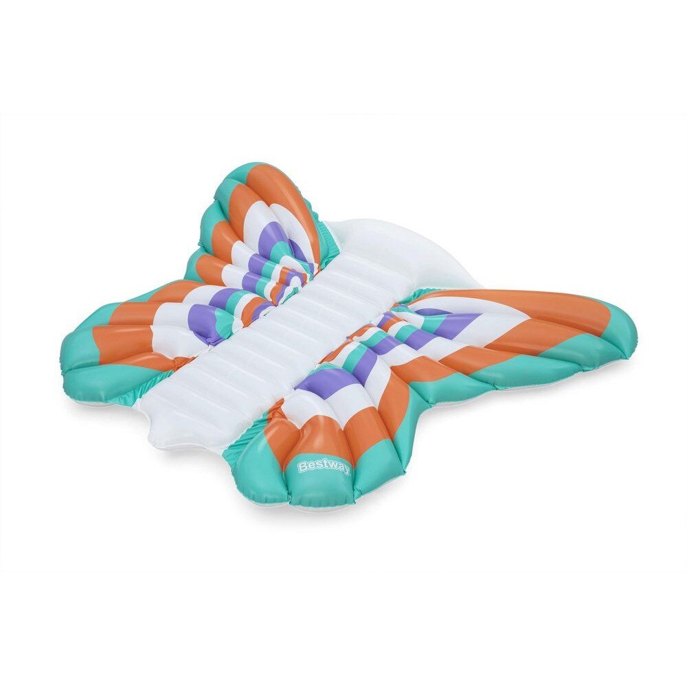 Bestway Boho Butterfly bademadrass 186×146×21 cm / oppblåsbar flytemadrass med sommerfugldesign