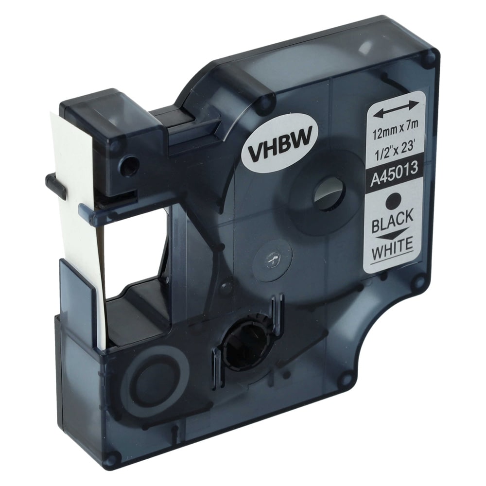 Kassettbånd for Dymo 12 mm, svart / hvit - erstatter S0720530 / Dymo LabelManager 160/280