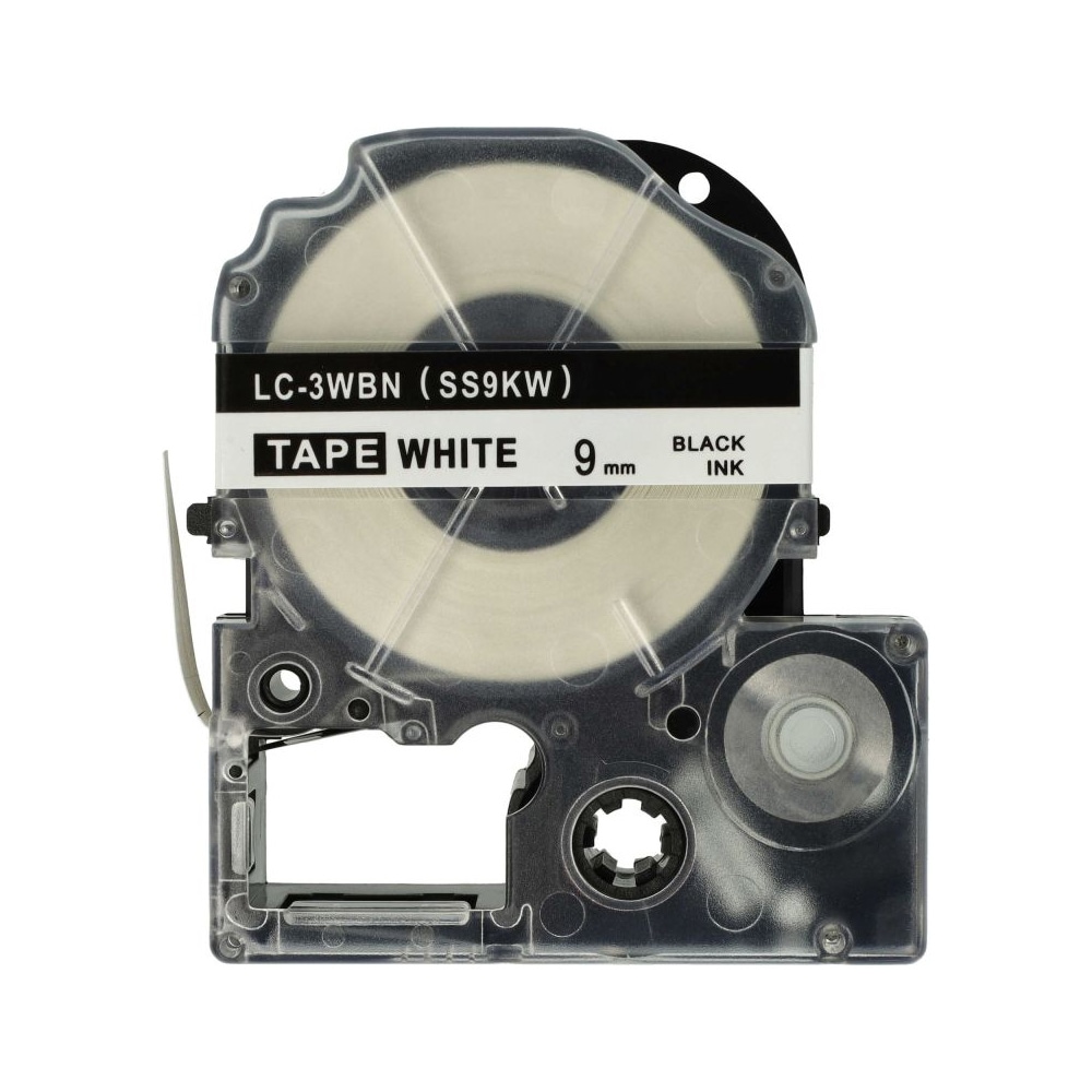 Kassett for Epson 9 mm svart / hvit - erstatter LC / Epson LabelWorks LW-300/400/500