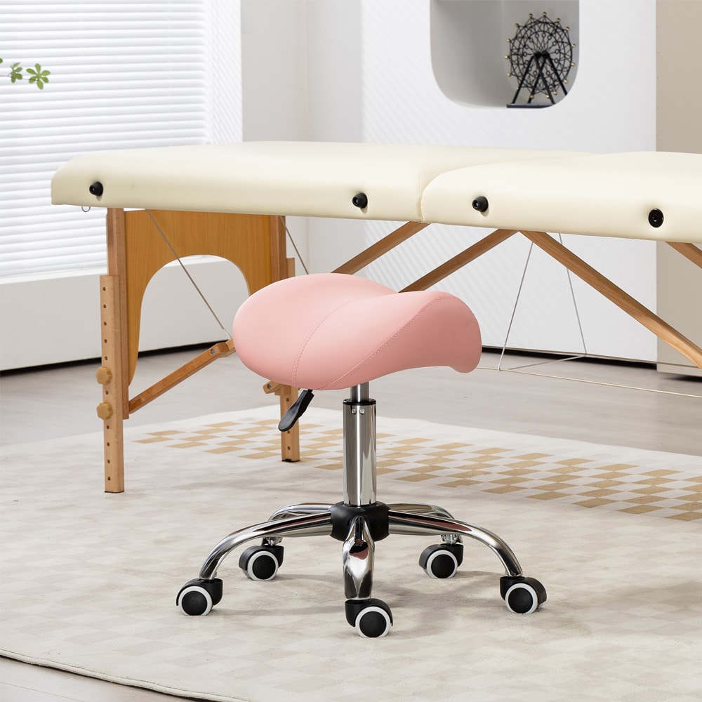 Høydejusterbar krakk - rosa / ergonomisk krakk