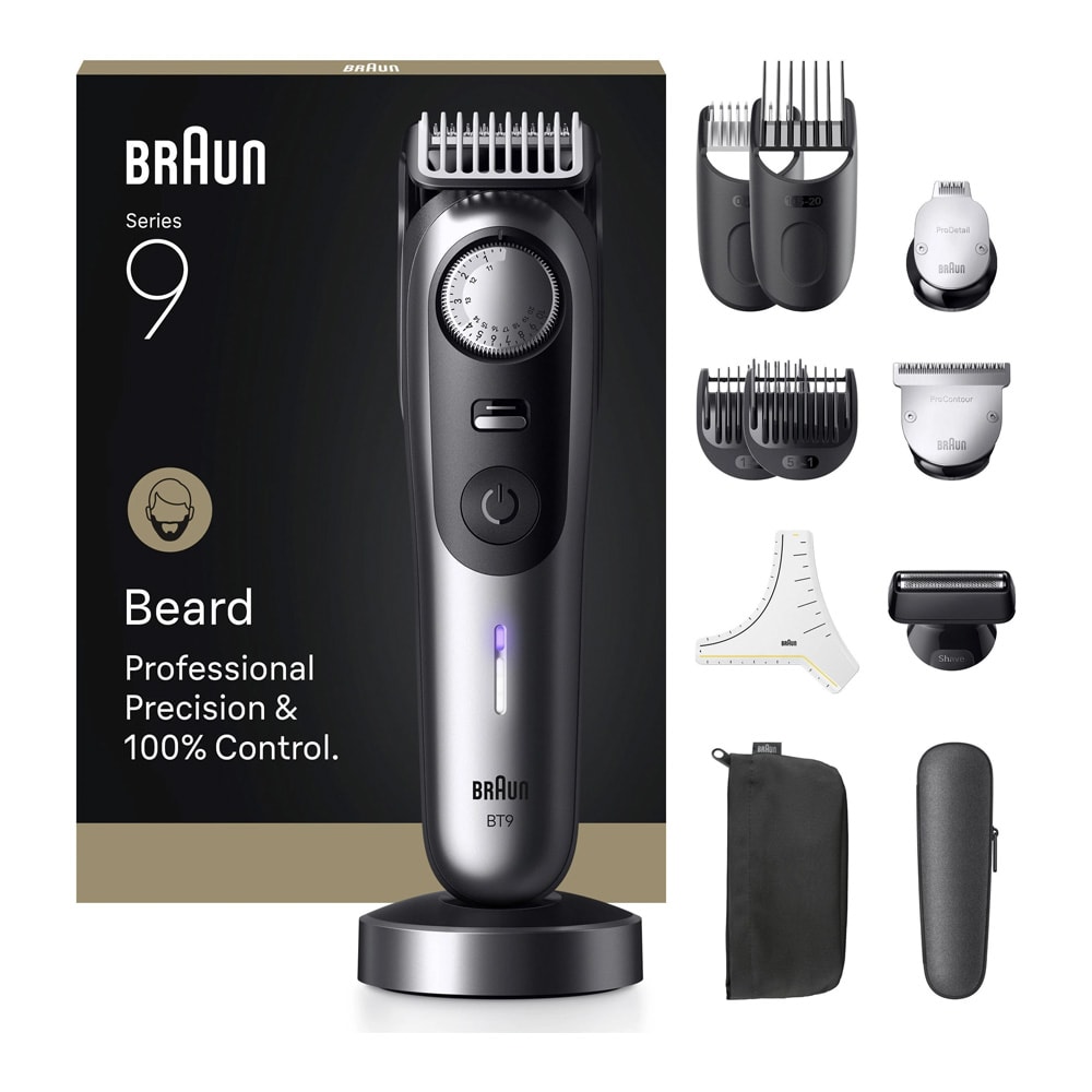 Braun Series 9 BT9560 skjeggtrimmer / vanntett trimmer med 52 lengdeinnstillinger / ProBlade-skjeggtrimmer