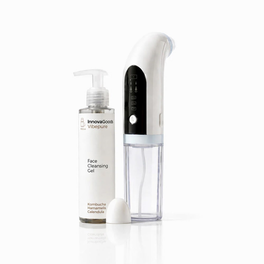 Batteridrevet ansiktsrens og Vibepure Kombucha ansiktsgel 200 ml / hydro ansiktsrens