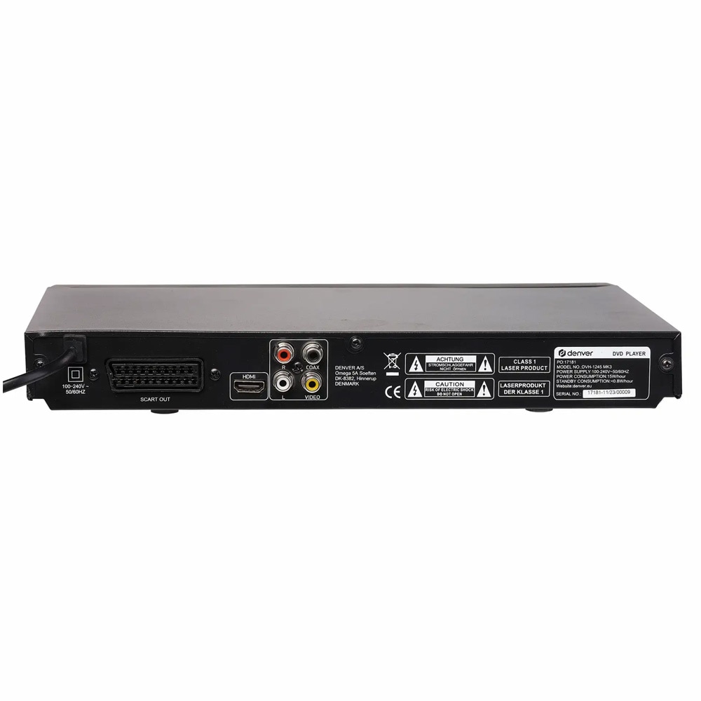 Denver DVD-spiller DVH-1245MK3 / DVD-spiller med HDMI / DVD-spiller med USB
