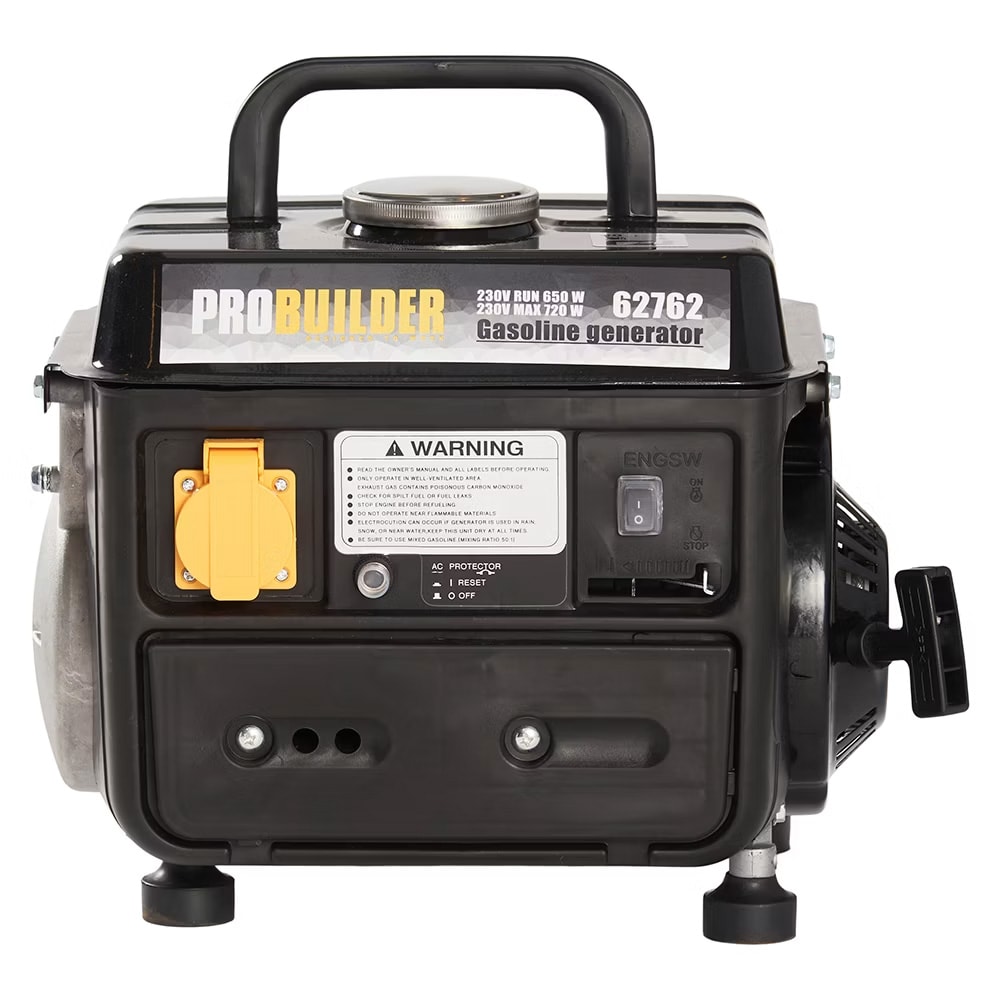 Probuilder bensingenerator 720 W / strømaggregat 230 V / campinggenerator med 2-taktsmotor