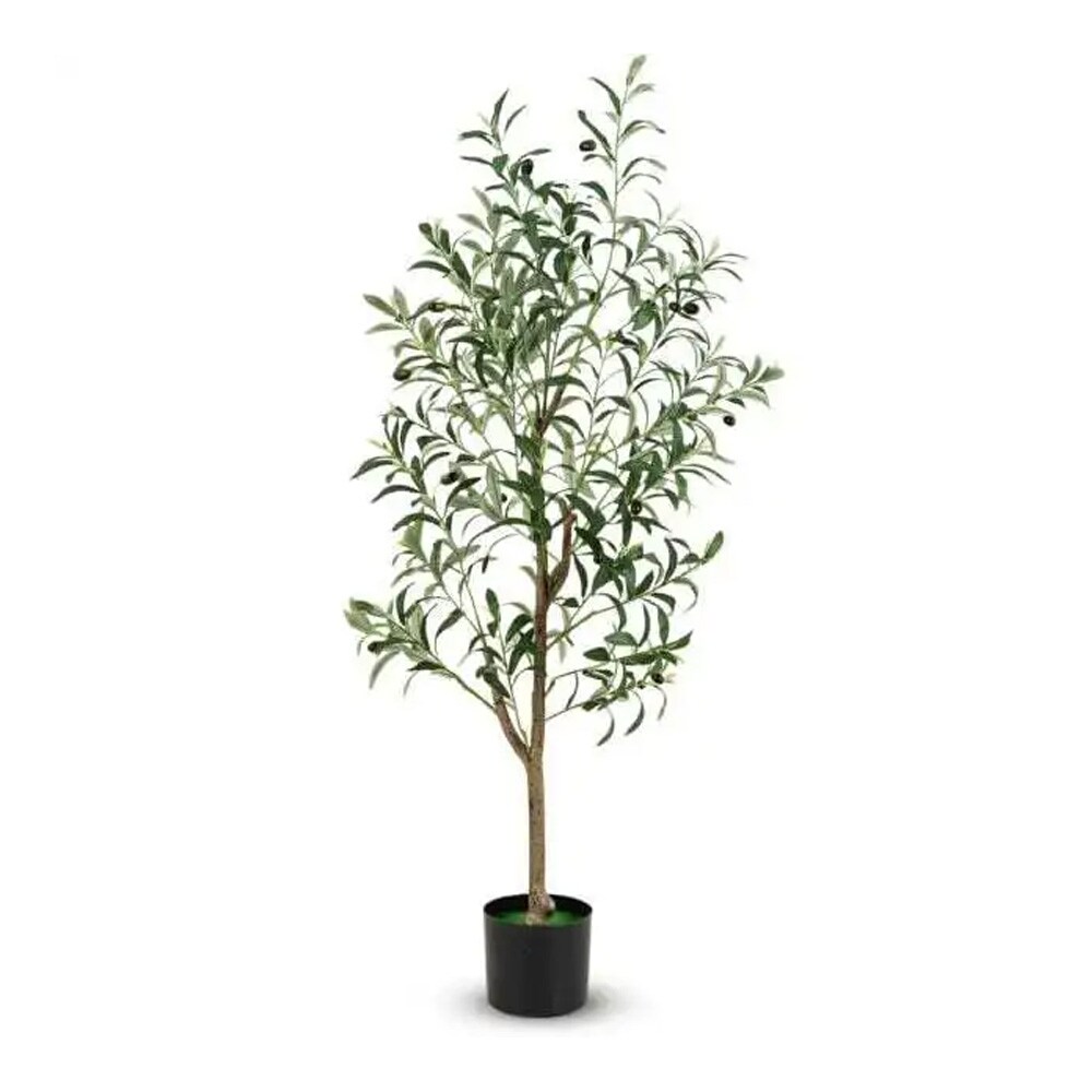 Kunstig oliventre 130 cm / naturtro oliventre i potte / formbare grener og oliven