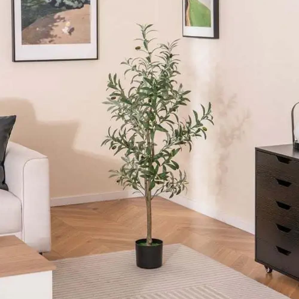 Kunstig oliventre 130 cm / kunstig olivenplante i potte / kunstig oliventre
