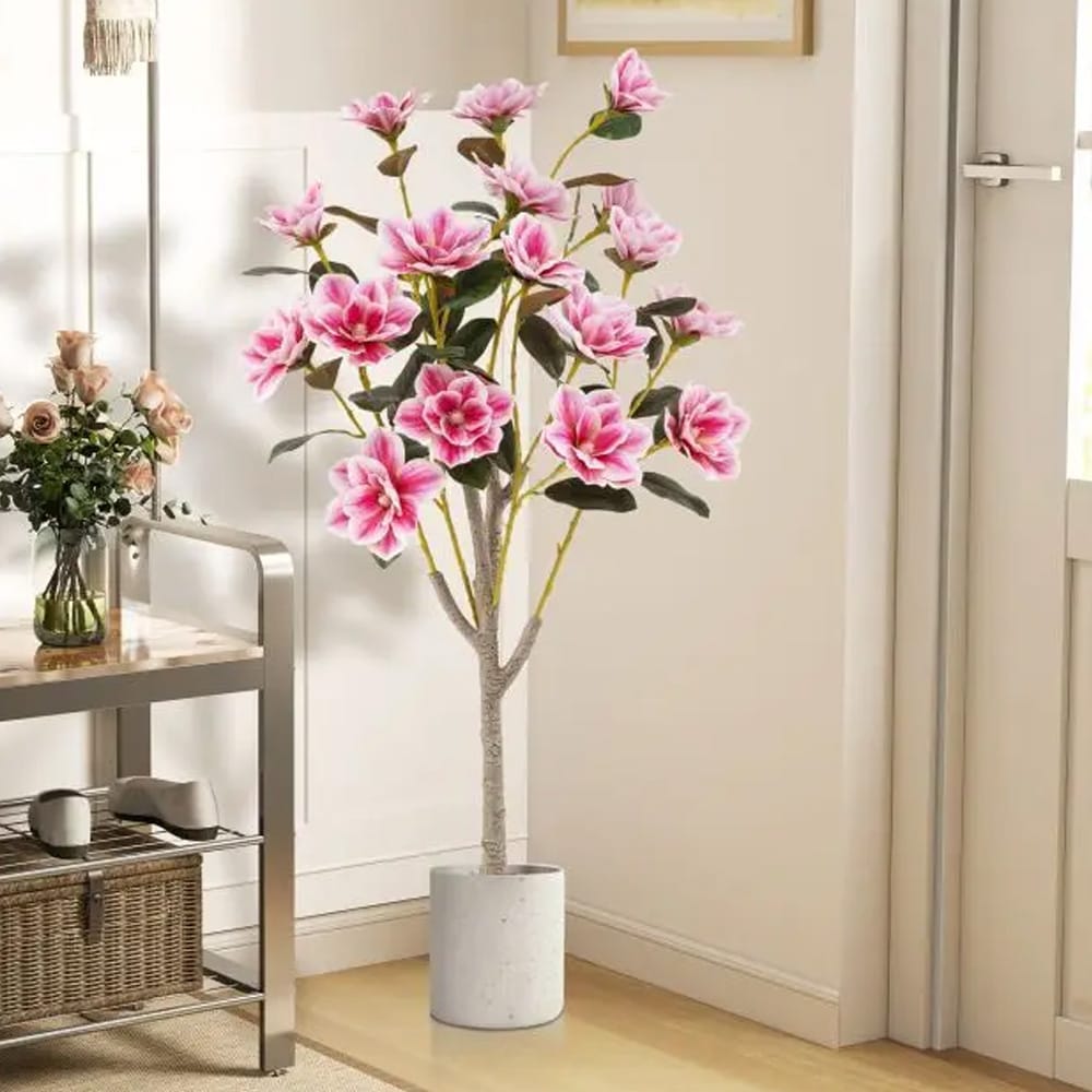 Kunstig bryllupsblomst - rosa blomster / kunstig magnolia-tre