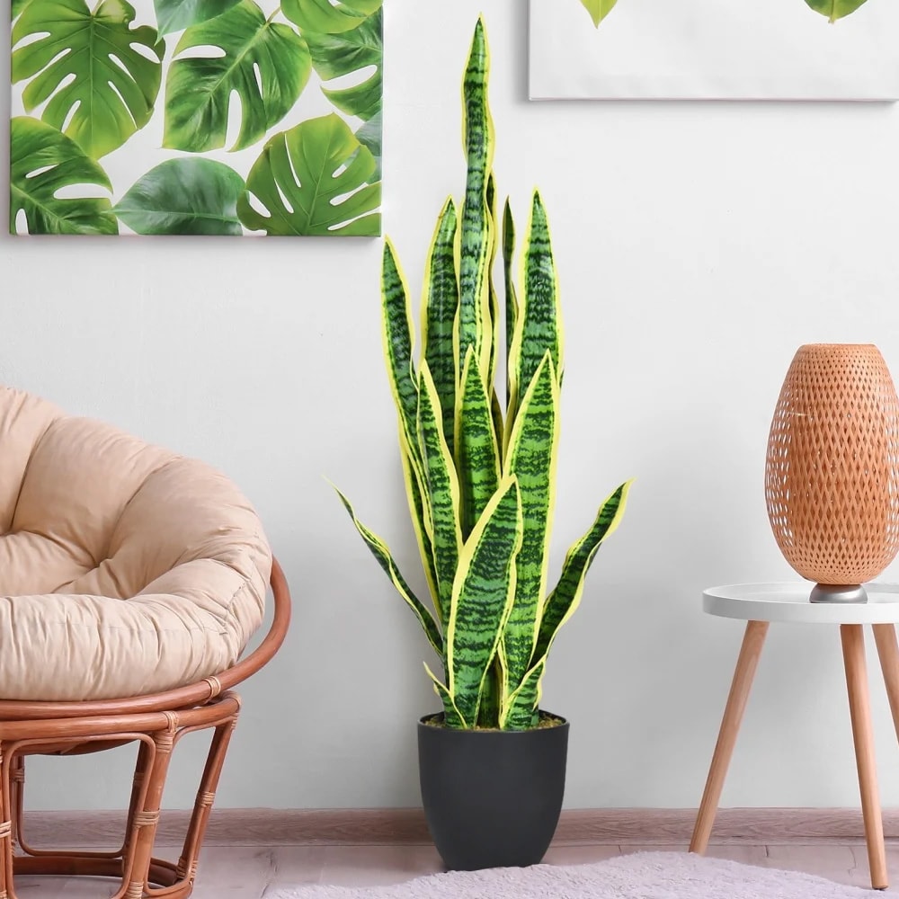 Kunstig slangeplante 90 cm / kunstig sansevieria / kunstig plante i potte