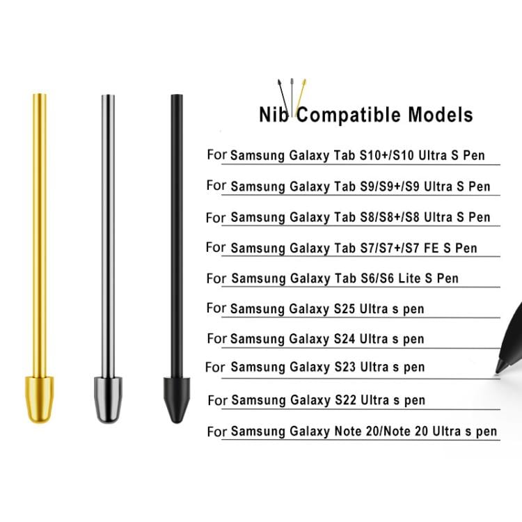 S Pen-spisser til Samsung Galaxy 8-pakning / metallspisser / Galaxy Tab, S Ultra og Note
