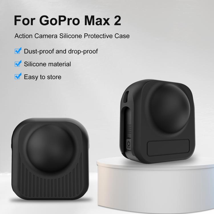 Silikondeksel til GoPro MAX2 / PULUZ linse- og kamerabeskyttelse / svart beskyttelse for linse og kamerahus