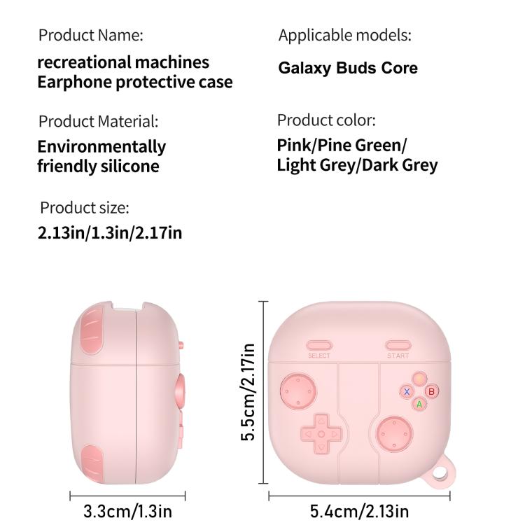 Silikonetui i retro gaming-stil til Samsung Galaxy Buds Core - Rosa