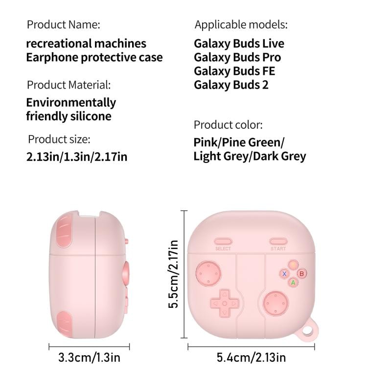 Silikonetui i retro gaming-stil til Samsung Galaxy Buds Live - Rosa