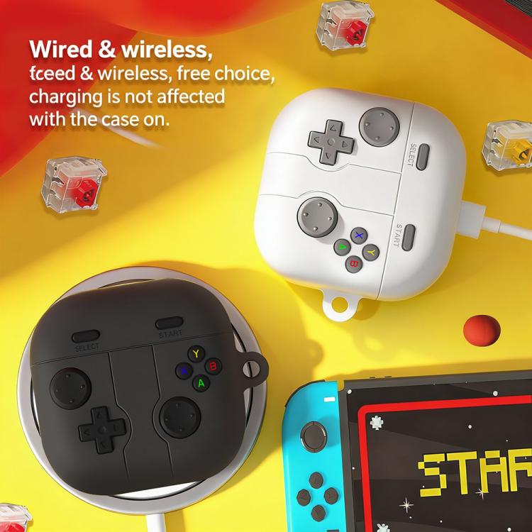 Silikonetui i retro gaming-stil til Samsung Galaxy Buds4/4 Pro - Lysegrå