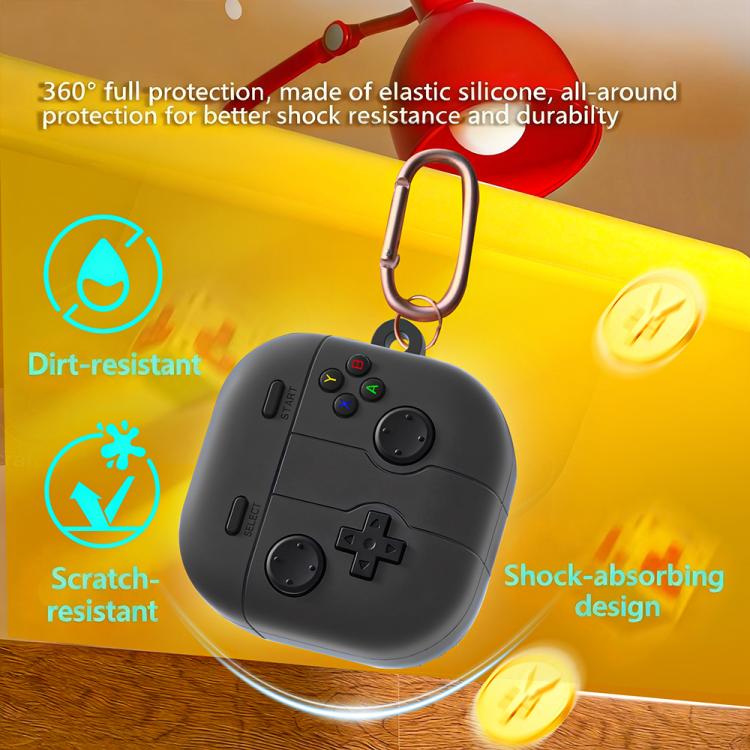 Silikonetui i retro gaming-stil til Samsung Galaxy Buds4/4 Pro - Lysegrå