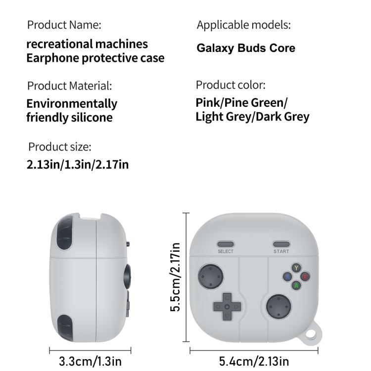 Silikonetui i retro gaming-stil til Samsung Galaxy Buds Core - Lysegrå