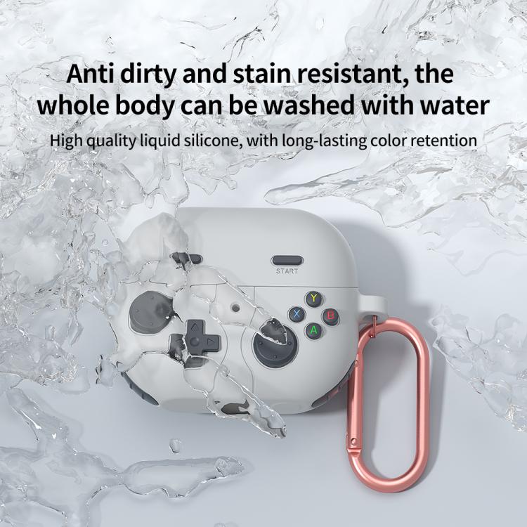 Silikonetui i retro gaming-stil til Samsung Galaxy Buds3 FE - Lysegrå