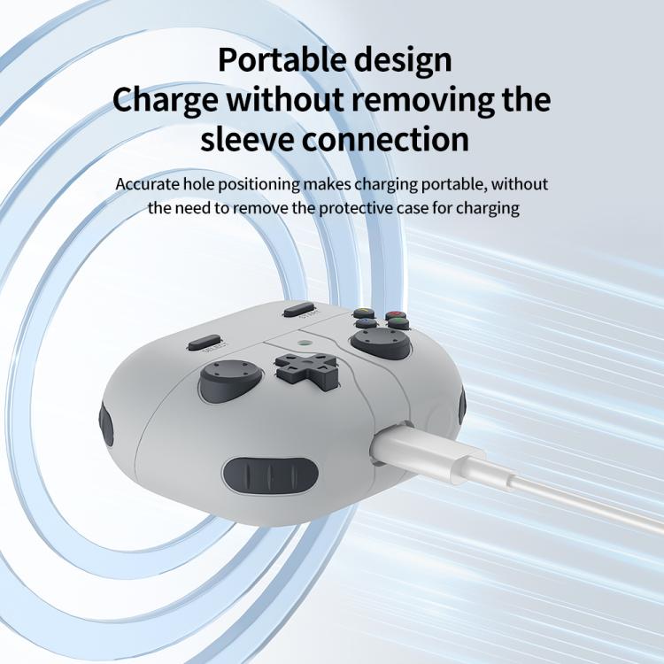 Silikonetui i retro gaming-stil til Samsung Galaxy Buds3/Buds3 Pro - Lysegrå