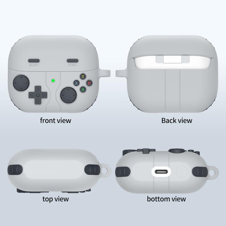 Silikonetui i retro gaming-stil til Samsung Galaxy Buds3/Buds3 Pro - Lysegrå